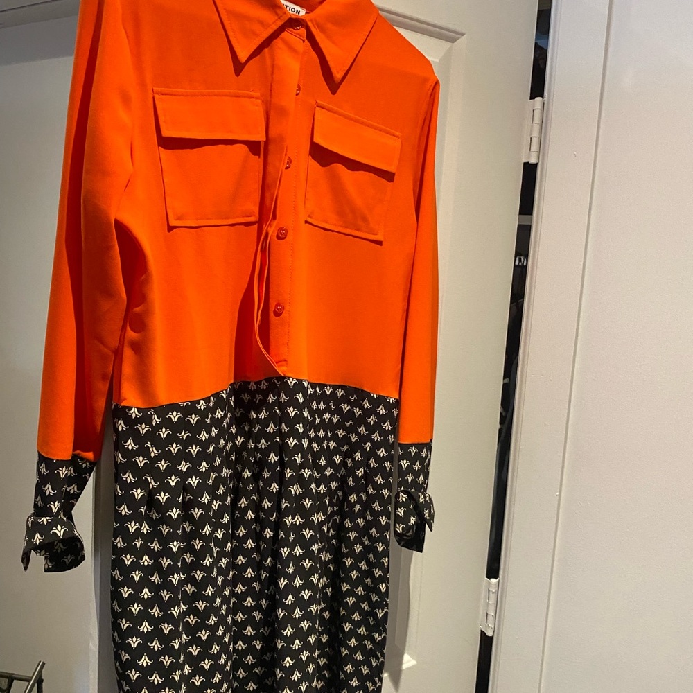 Orange and Black Patterned Dress